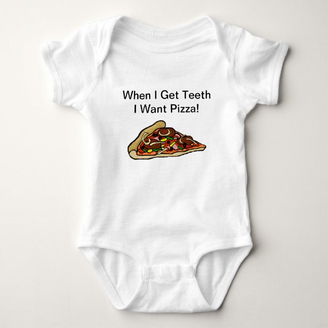 BabyPizzaskjorta - när jag får tänder som jag Tee Shirt (Framsida)