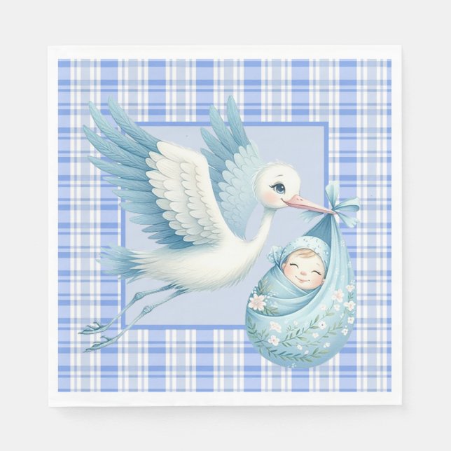 Babypojke bebis shower pappersservett (Framsidan)