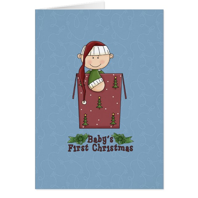 Babypojke Första Jul Kort (Framsidan)