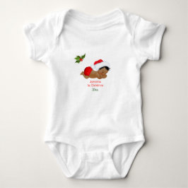 Babypojke Första julen röd tomteluva Baby Bodysuit T Shirt