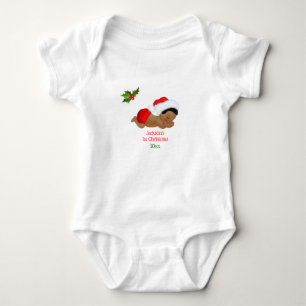 Babypojke Första julen röd tomteluva T Shirt