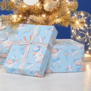 Babypojke kramar kanin Jag älskar mamma hjärta Presentpapper