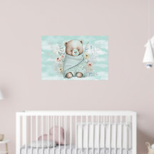 Babypojke Nallebjörn insvept i en filt