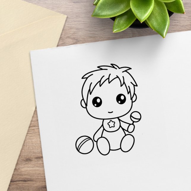 Babypojke overall Färg mig Stämpel (Skapare uppladdad)