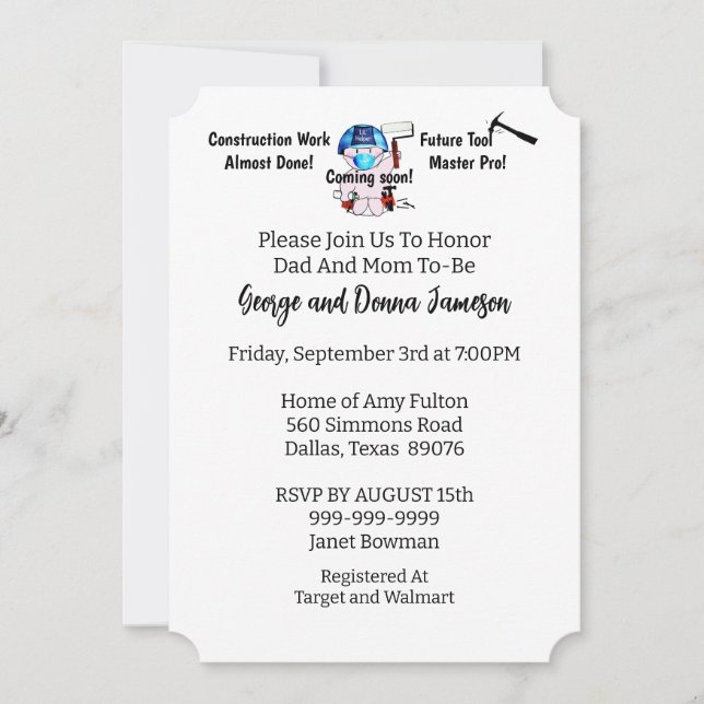 Babypojken Carpenter  Inbjudningar (Framsida)