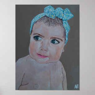 Babyporträtt målning av Alfred Fox Poster