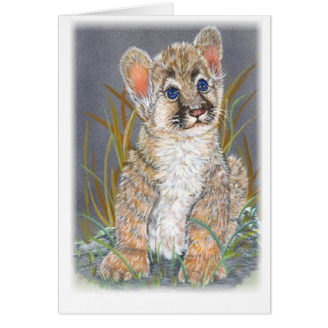 Babypuma Hälsningskort (Framsidan)