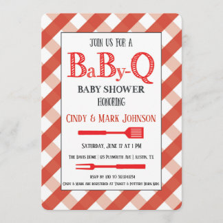 BabyQ Baby Shower Barbecue Couples Shower Inbjudningar