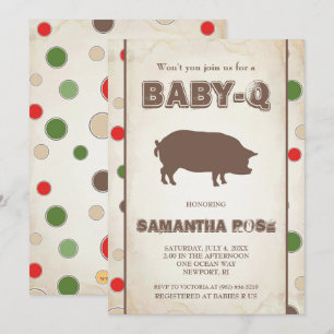 BabyQ Baby Shower, BBQ Baby Q Inbjudan