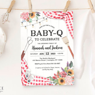 BabyQ Baby Shower BBQ Baby Shower-inbjudan Inbjudningar