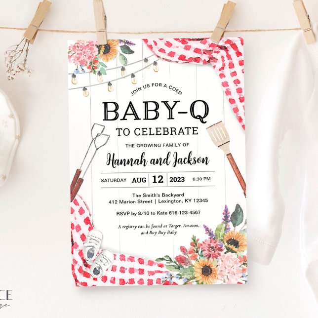 BabyQ Baby Shower BBQ Baby Shower-inbjudan Inbjudningar (Baby-Q Baby Shower Invitation for BBQ Baby Shower)