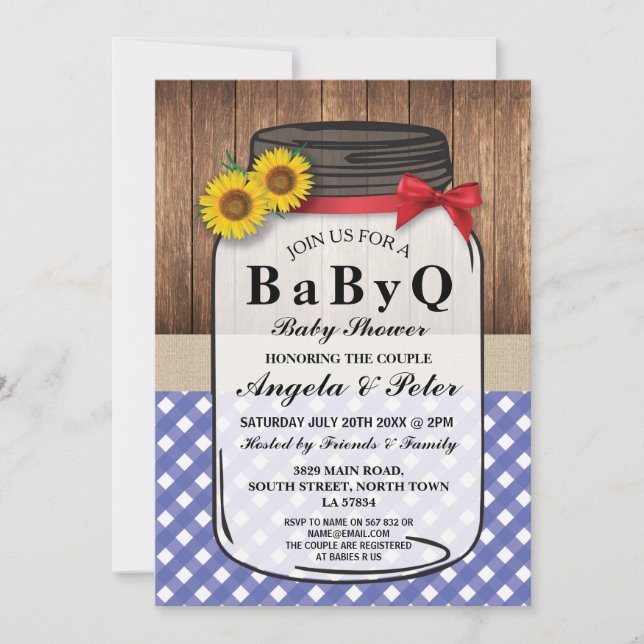 BABYQ Baby Shower BBQ Party Par Burk Inbjudan (Framsida)