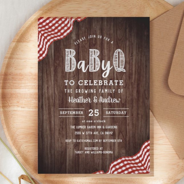 Babyq Backyard BBQ-meded Shower-inbjudan Inbjudningar (Skapare uppladdad)