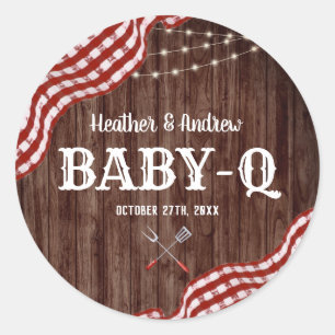 Babyq Backyard BBQ Par Shower Favors Stickers Runt Klistermärke