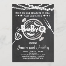 BabyQ BBQ Par Shower Coed Baby Shower White