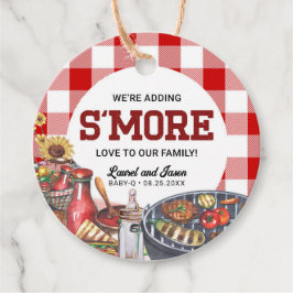 BabyQ BBQ Rustic Baby Shower S:more Gåvor Etiketter