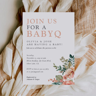 BabyQ Girl Baby Shower BBQ Inbjudningar