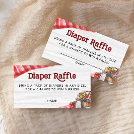 BabyQ Grill Diaperlotteri Biljett Rustik Baby Show Tilläggskort