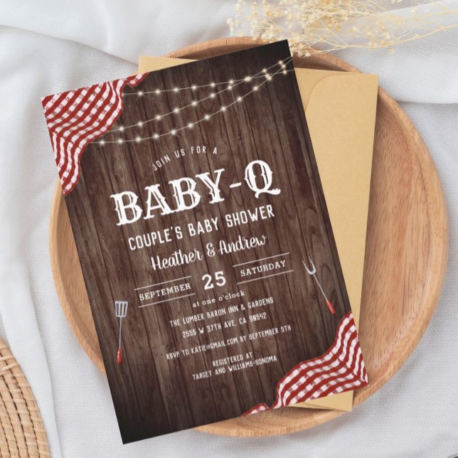 BabyQue Picnic BBQ Couppes babybordsinbjudning Inbjudningar (Skapare uppladdad)