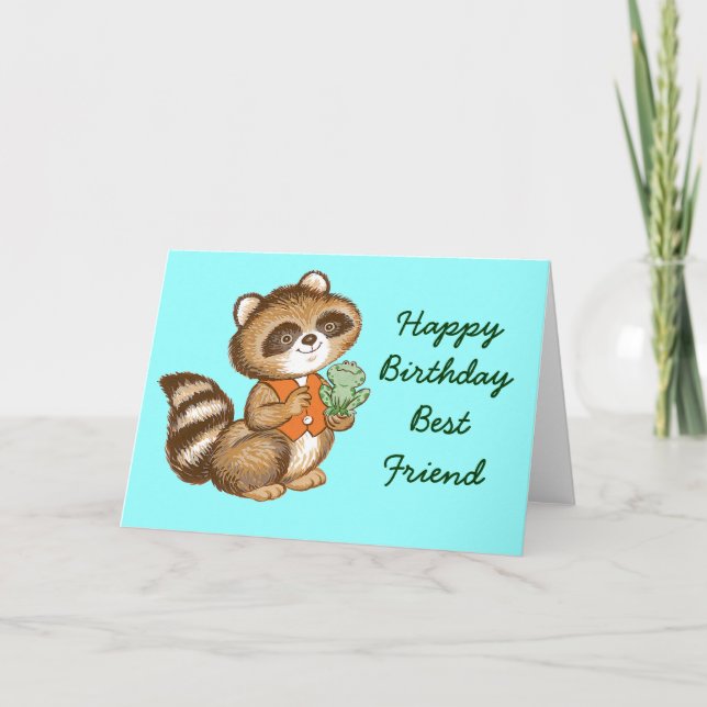 BabyRaccoon i orange Vest med bästa vängrodan Kort (Framsida)