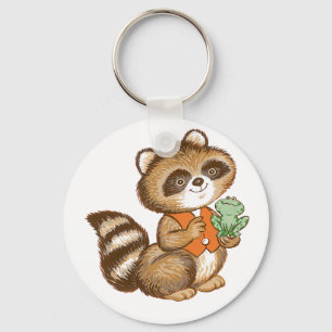 BabyRaccoon i orange Vest med bästa vängrodan Nyckelring