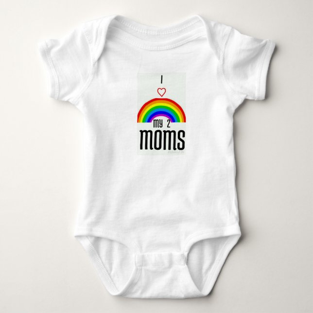 Babyranka för 2 mammor t-shirt (Framsida)