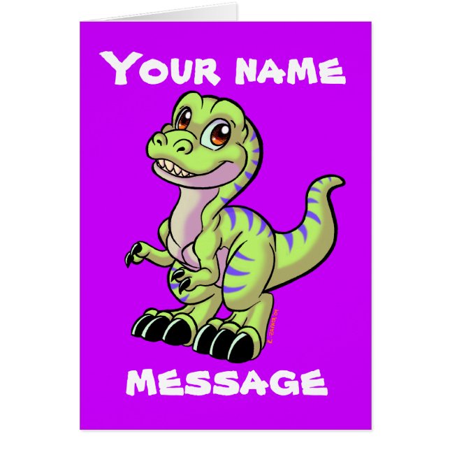 BabyRex anpassningsbar Hälsningskort (Framsidan)