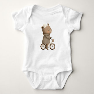 Babyrompertje geboortekado fietsend beertje  t shirt
