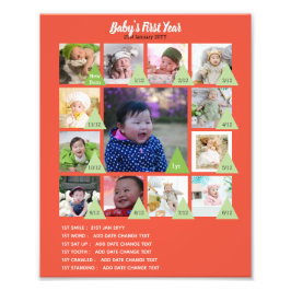 BABYS 1:A ÅRET PHOTO COLLAGE 8 x 12 $5 eller mindr Fototryck