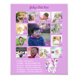 BABYS 1:A ÅRET PHOTO COLLAGE 8 x 12 $5 eller mindr Fototryck