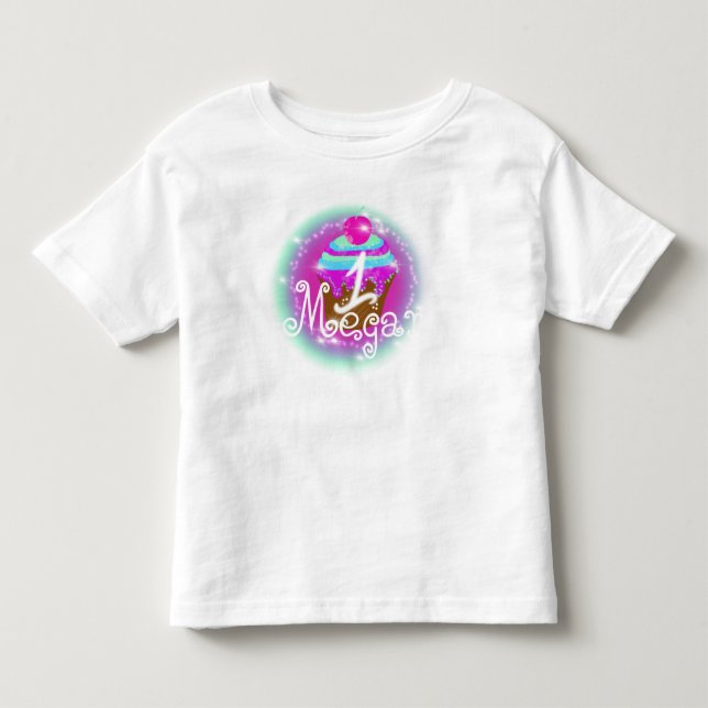 Baby's 1:a födelsedag Airbrush Cupcake T Shirt (Framsida)