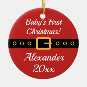 Baby's 1:a jul Santa Claus trädprydnad Julgransprydnad Keramik