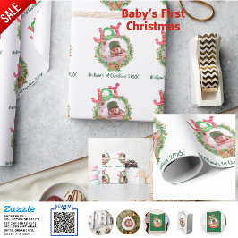 Babys 1:a julafton PHOTO-andedräkt Kepsaké Presentpapper