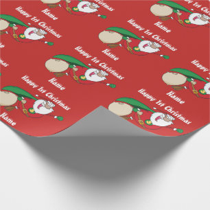 Babys 1:a juldagen Personlig Superman Santa Presentpapper