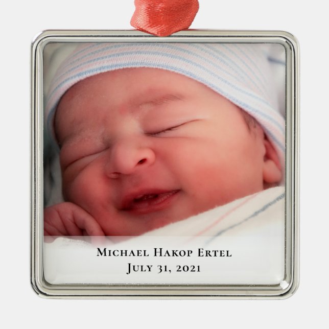 Babys 1:a juldfoto julgransprydnad metall (Framsidan)