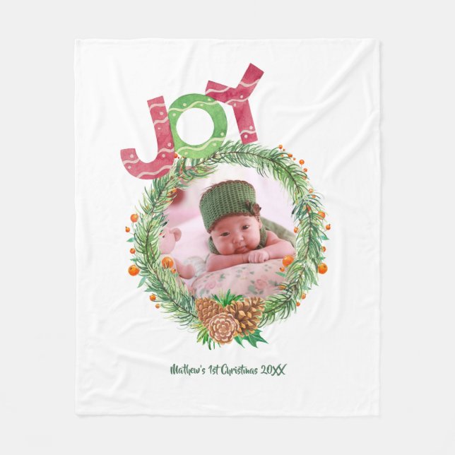 Babys 1:a julklapp PHOTO WAN Keepsak Fleecefilt (Framsidan)