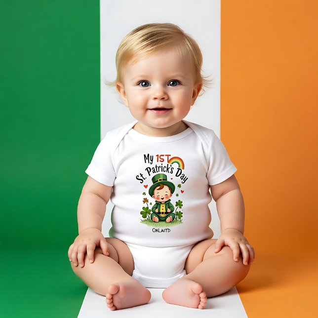 Babys 1:a St. Patrick's Day, Liten Skatt T Shirt (Baby's 1st St. Patrick's Day, Tiny Treasure Baby Bodysuit)