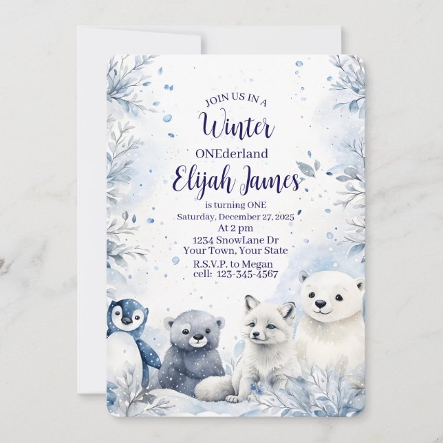 Baby's 1st Birthday Invitation  Julkort (Framsida)