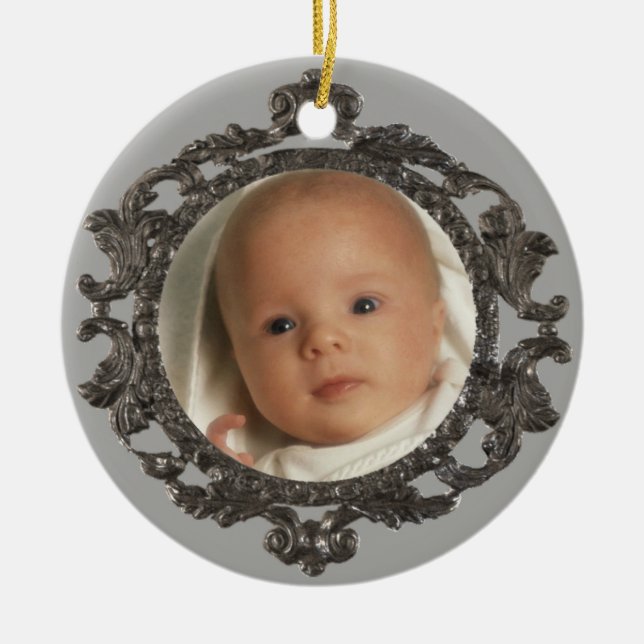 Babys 1st foto julgransprydnad keramik (Framsidan)