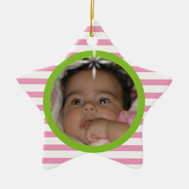 Baby's 1st jul Anpassningsbar Ceramic Star Ornamen Julgransprydnad Keramik (Framsidan)