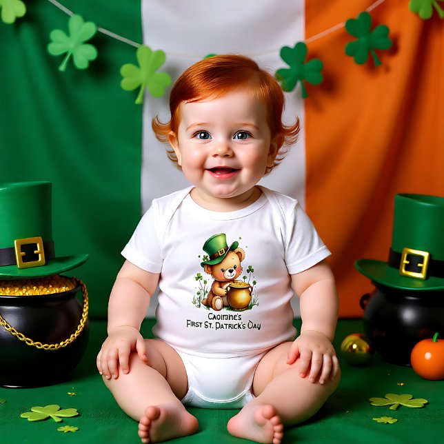 Baby's 1st St. Patrick's Day, Shamrock Snuggles T Shirt (Baby's 1st St. Patrick's Day, Shamrock Snuggles Baby Bodysuit)