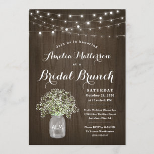 Babys andedräkt Burk Rustic Möhippa Brunch Shoch Inbjudningar