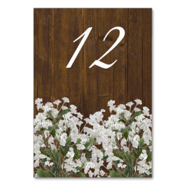 Babys andedräkt Rustic Bröllop Bordsnummer Card