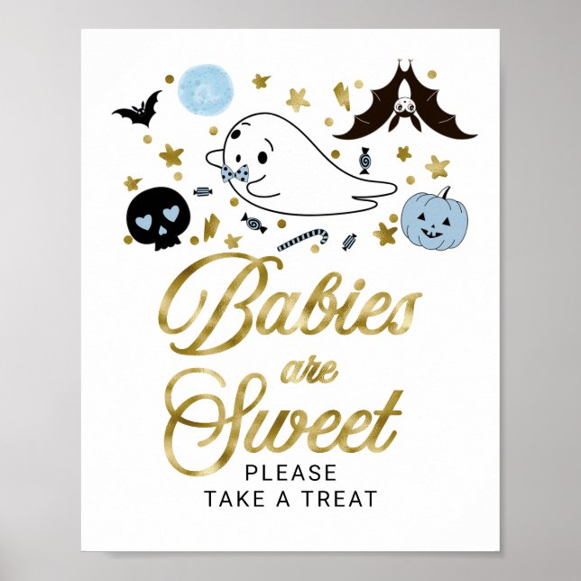Babys är söta Halloween Baby Shower-skylt Poster (Framsidan)