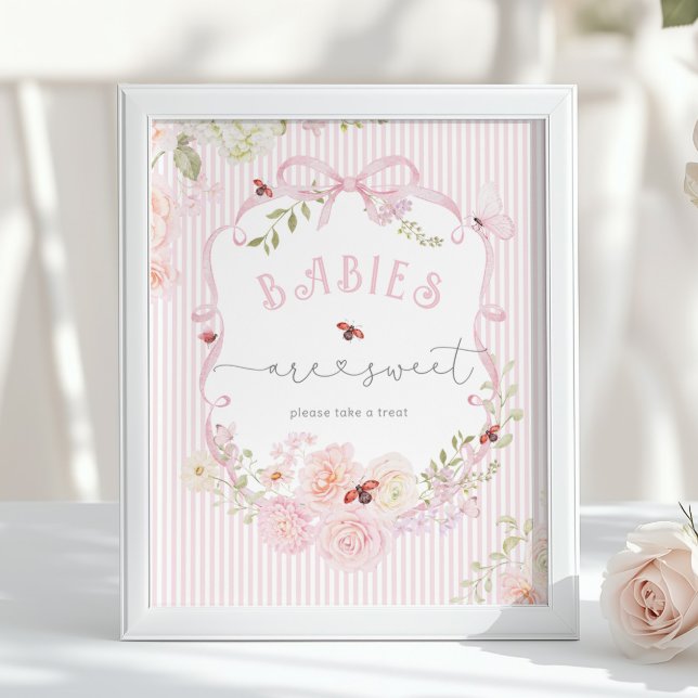 Babys är söta kärleksbugs vilda blombarnvask poster (Skapare uppladdad)