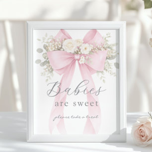 Babys är söta Rosa Coquette-slöja Poster