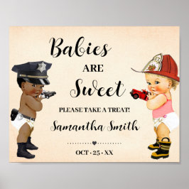 Babys är söta ta en godis lilla rekryt dusch poster