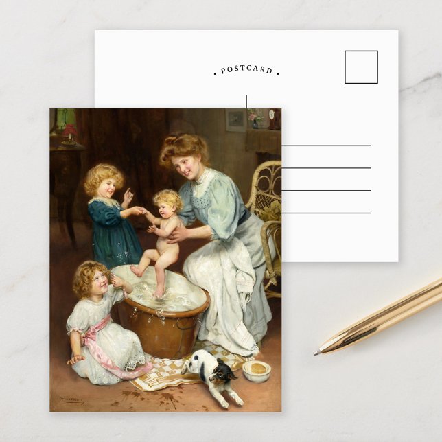 Baby's badtid | Arthur John Elsley Vykort (Skapare uppladdad)