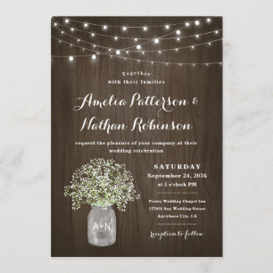 Babys Bandement Mason Burk Rustic Fairy Ljus Bröll Inbjudningar