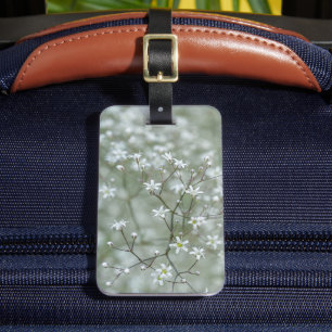 Baby's Breath Blomma Botanisk Foto Med Text Bagagebricka